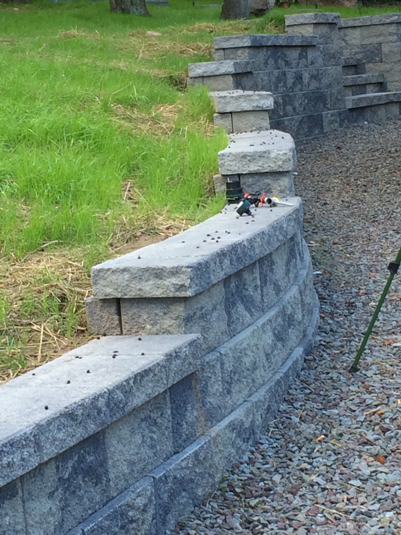 Retaining wall installation